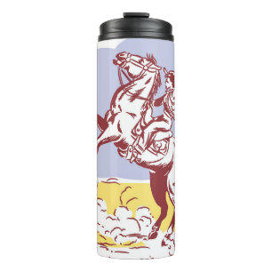 Wild West Cowgirl: Vintage Line Drawing. Thermal Tumbler