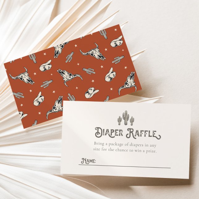 Wild West Diaper Raffle Card | Western Baby Shower (Creator Uploaded)