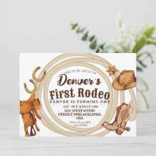 Wild West   First Rodeo Birthday Party Invite