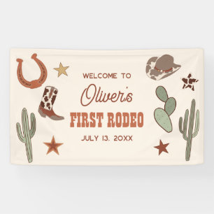 Wild West First Rodeo Birthday Welcome Banner