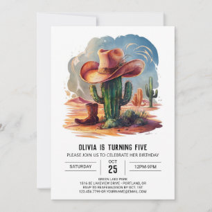 Wild West Hats Cowboy Birthday Invitation
