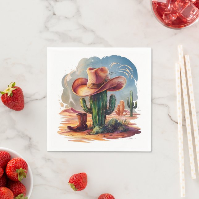  Wild West Hats Cowboy Birthday Napkin (Insitu)