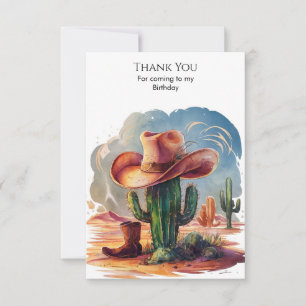 Wild West Hats Cowboy Birthday Thank You Card