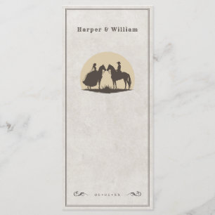 Wild west horseback cowboy wedding menu
