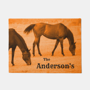 Wild West, Horses, Add Surname Doormat