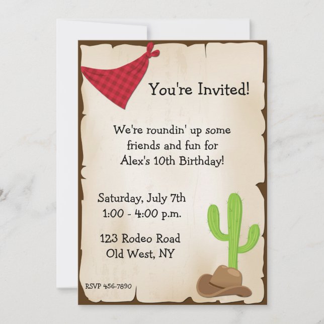 Wild West Invitation (Front)