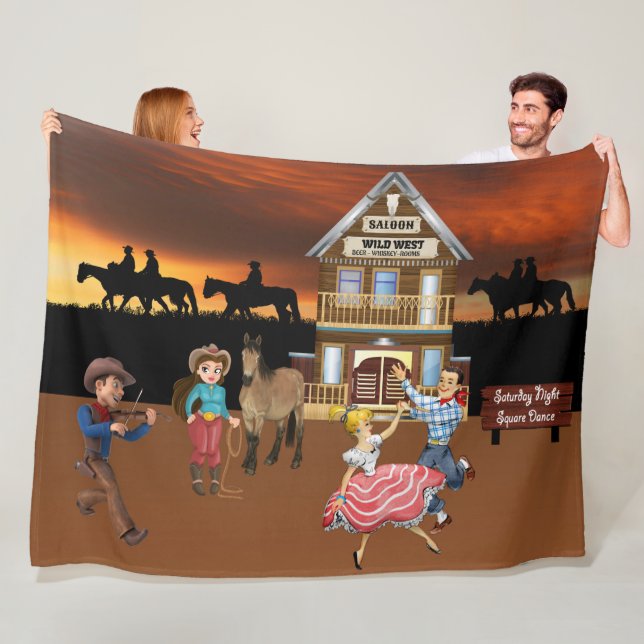 Wild West Jamboree Fleece Blanket (In Situ)