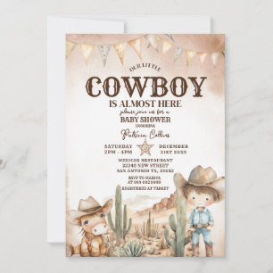 Wild West Little Cowboy Baby Shower Invitation