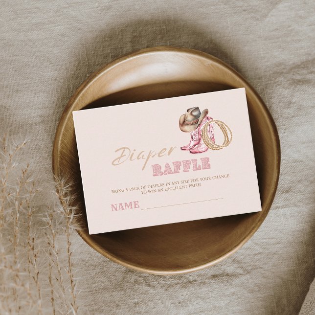 Wild West Little Cowgirl Baby Girl shower  Enclosure Card (Creator Uploaded)