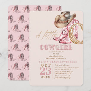 Wild West Little Cowgirl Baby Girl shower  Invitation