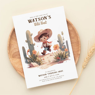 Wild West Modern Cowboy Birthday Invitation