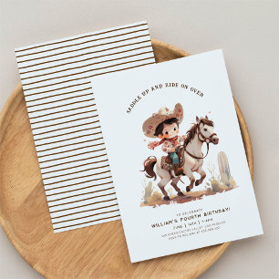Wild West Modern Cowboy Birthday Invitation