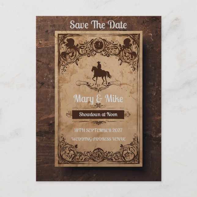 Wild West Novelty Wedding Invitation (Front)