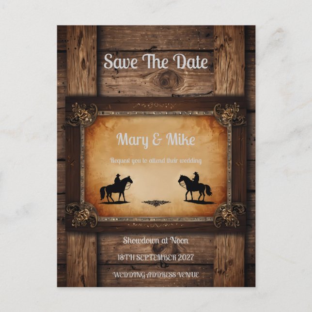 Wild West Novelty Wedding Invitation (Front)