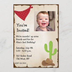 Wild West Photo Birthday Invitation