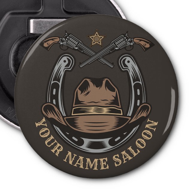 Wild West Revolver Horseshoe Western Cowboy Saloon Bottle Opener (Creator Uploaded)