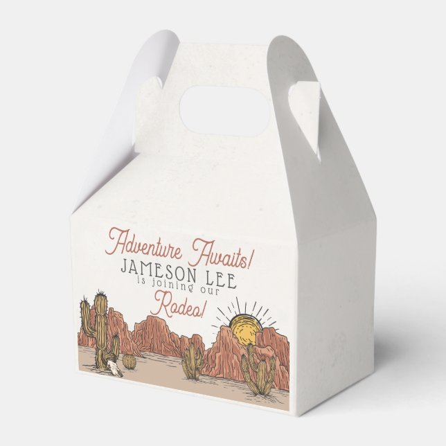Wild West Rodeo Baby Shower Favour Box (Front Side)