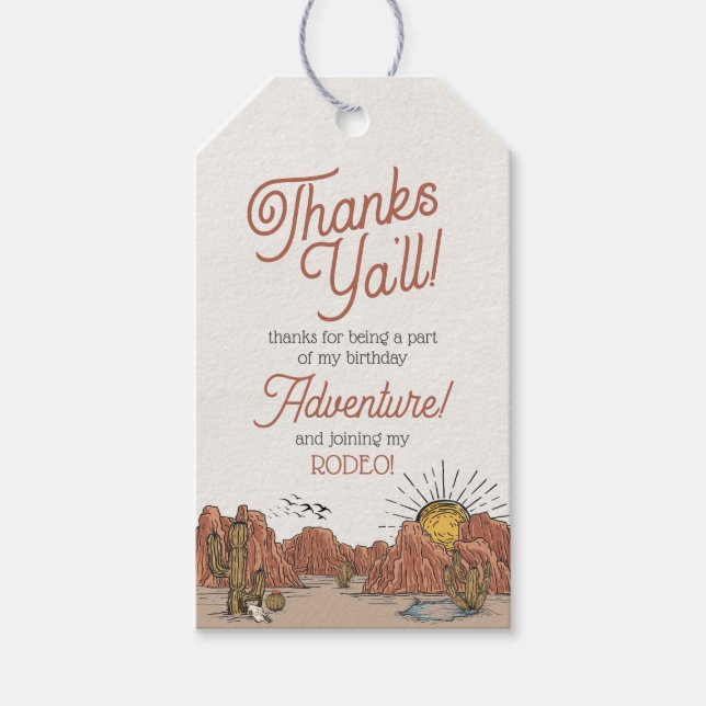 Wild West Rodeo Birthday Party Favour Tag (Front)
