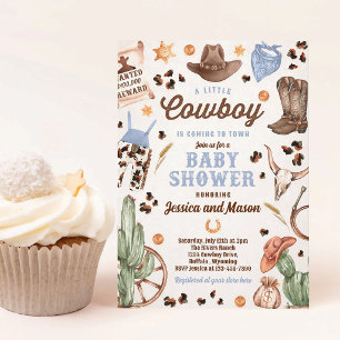 Wild West Rodeo Boy Baby Shower Invitation