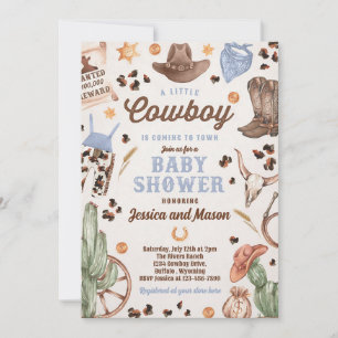 Wild West Rodeo Boy Baby Shower Invitation
