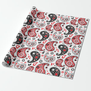 Wild West Rodeo Christmas Bandana Paisley Pattern Wrapping Paper