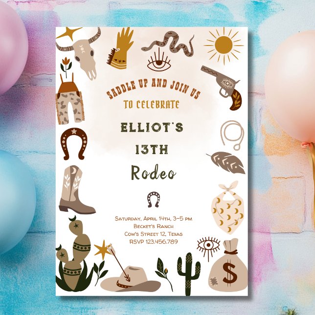 Wild west rodeo cowboy birthday invitation (Creator Uploaded)