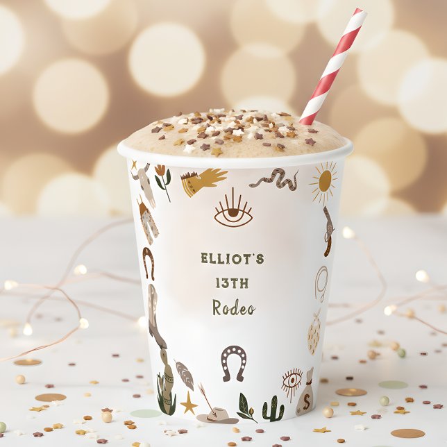 Wild west rodeo cowboy birthday paper cups (Creator Uploaded)