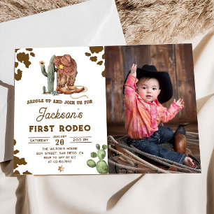 Wild West Rodeo Cowboy Birthday photo Invitation