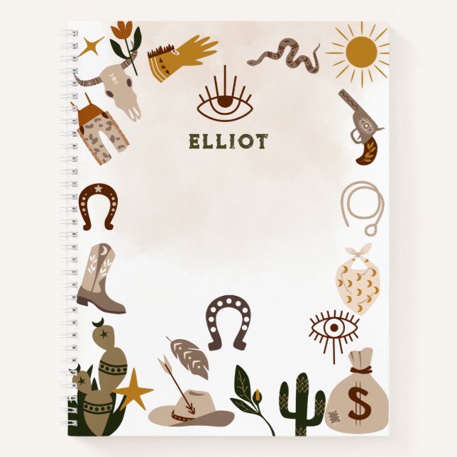 Wild west rodeo cowboy  notebook (Front)