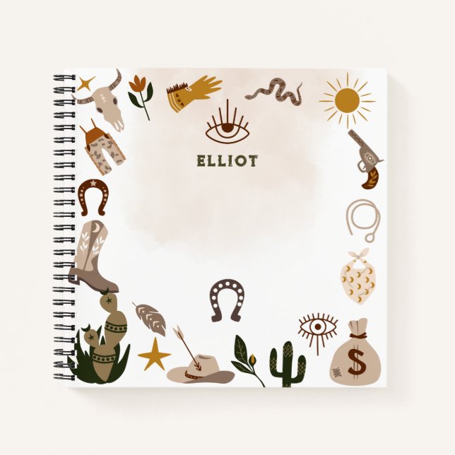 Wild west rodeo cowboy  notebook (Front)