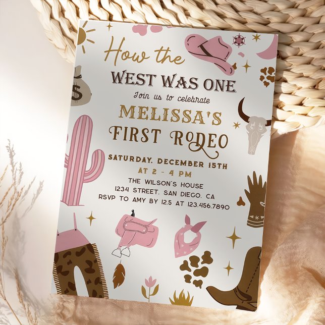 Wild West Rodeo Cowgirl Ranch Western Birthday Invitation (Creator Uploaded)
