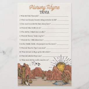 Wild West Rodeo nursery rhyme trivia baby shower