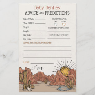 Wild West Rodeo predictions advice for baby shower