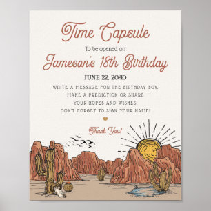 Wild West Rodeo time capsule birthday party sign