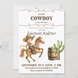 Wild West Rodeo Wester CowBoy Baby Shower Invitation
