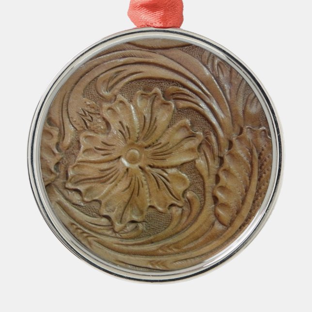 Wild West Rose Metal Tree Decoration (Front)