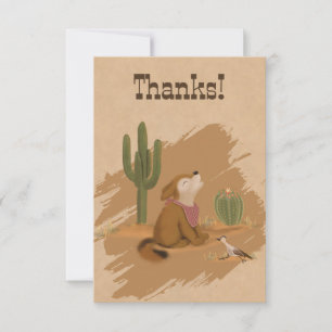 Wild West Rustic Fun Cowboy Flat Thank You Card