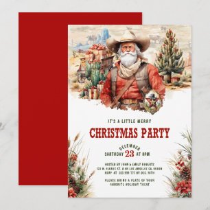 Wild West Santa Cowboy Christmas Invite 
