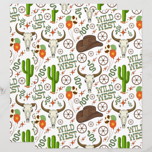 Wild West Scrapbook Paper (Front/Back)