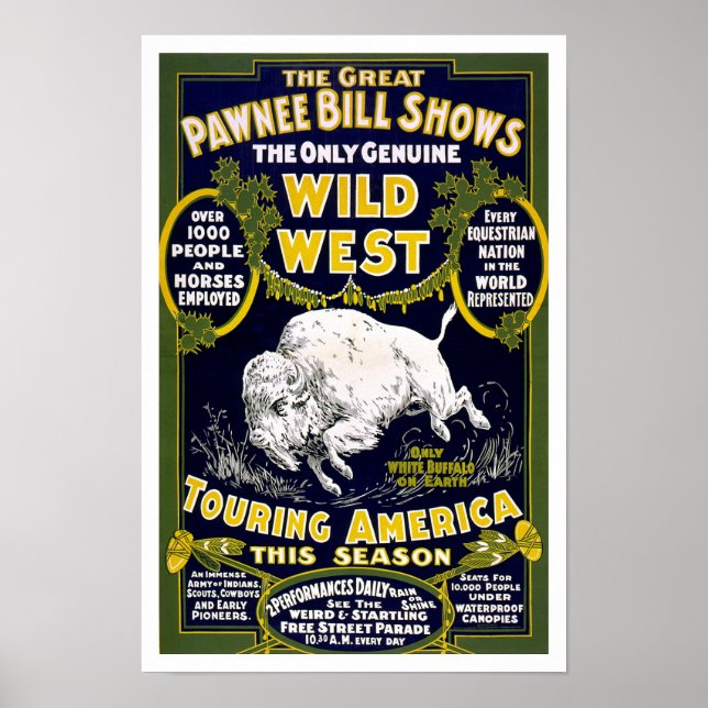 Wild West Show, 1903. Vintage Western Advertising Poster (Front)