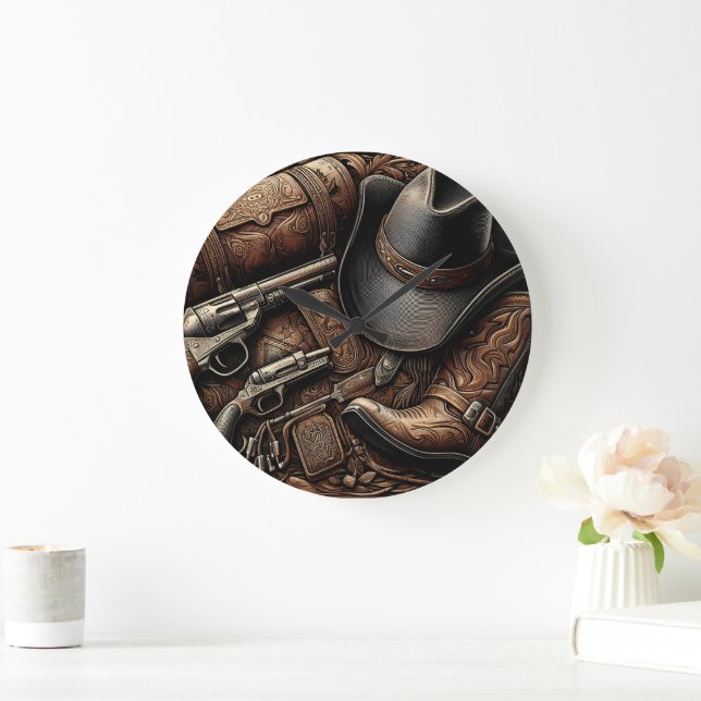 Wild West Treasures Large Clock (Home)
