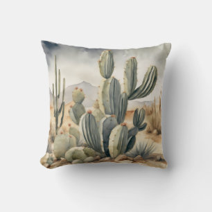 Wild West Vibes Cactus Watercolor Cushion