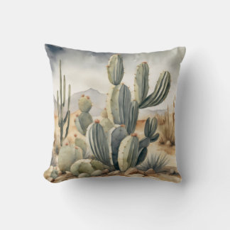 Wild West Vibes Cactus Watercolor Cushion