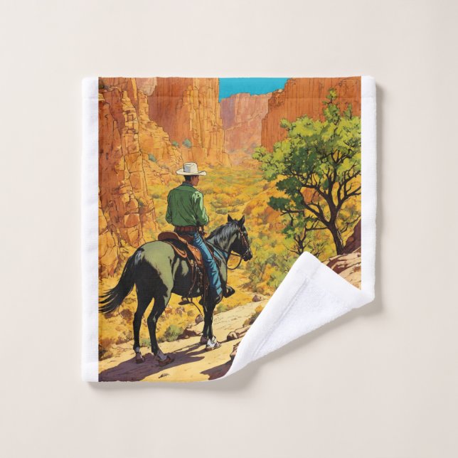 Wild West Wanderlust:Tin Tin Inspired Cowboy Towel (Wash Cloth)