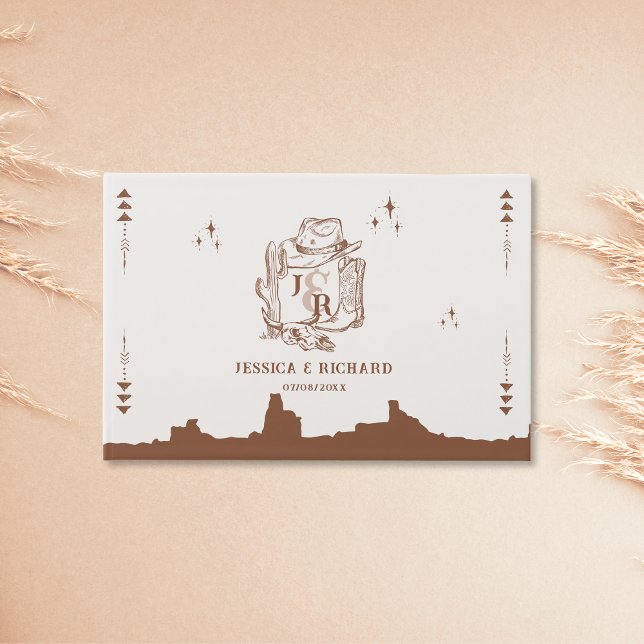 Wild West Wedding Cowboy Theme Hand Drawn Guest Book (Creator Uploaded)