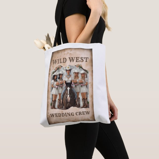Wild West Wedding Crew Bride Tote Bag (Close Up)