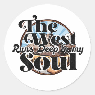 Wild west - Western Americana Landscape Classic Round Sticker