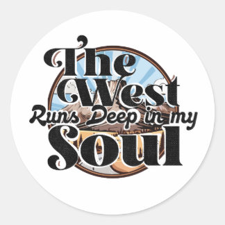 Wild west - Western Americana Landscape Classic Round Sticker