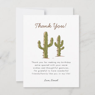  Wild West Western Birthday Thank You Card