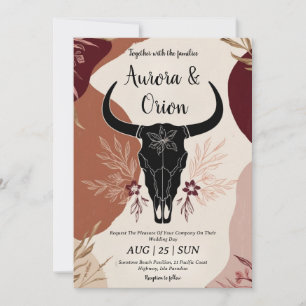 wild west western boho wedding invitations